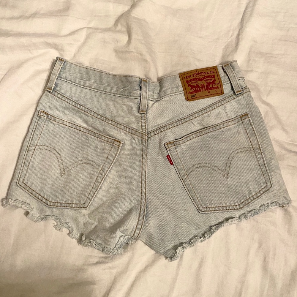 Levi 501 shorts with floral detailing